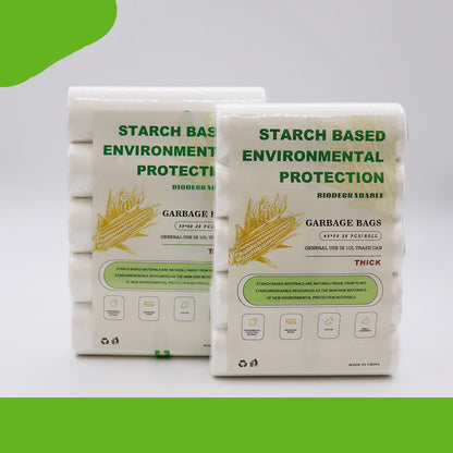 Eco-Friendly Biodegradable Garbage Bags - Starch-Based, Green & White