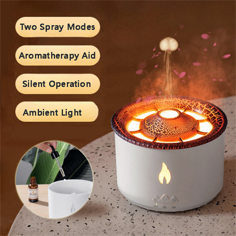Creative Volcano Aroma Diffuser Flame Lamp