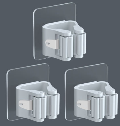 No-Drill Strong Adhesive Mop Hook – 3-Pack Wall Mount Holder