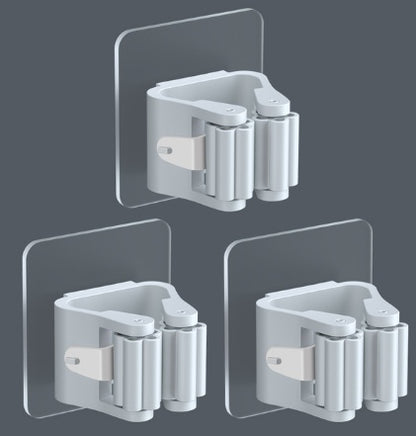 No-Drill Strong Adhesive Mop Hook – 3-Pack Wall Mount Holder