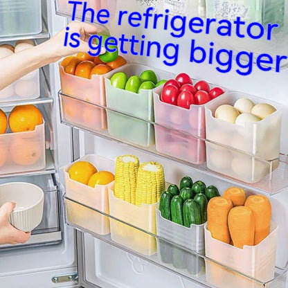 Transparent Refrigerator Storage Bins with Colored Edges