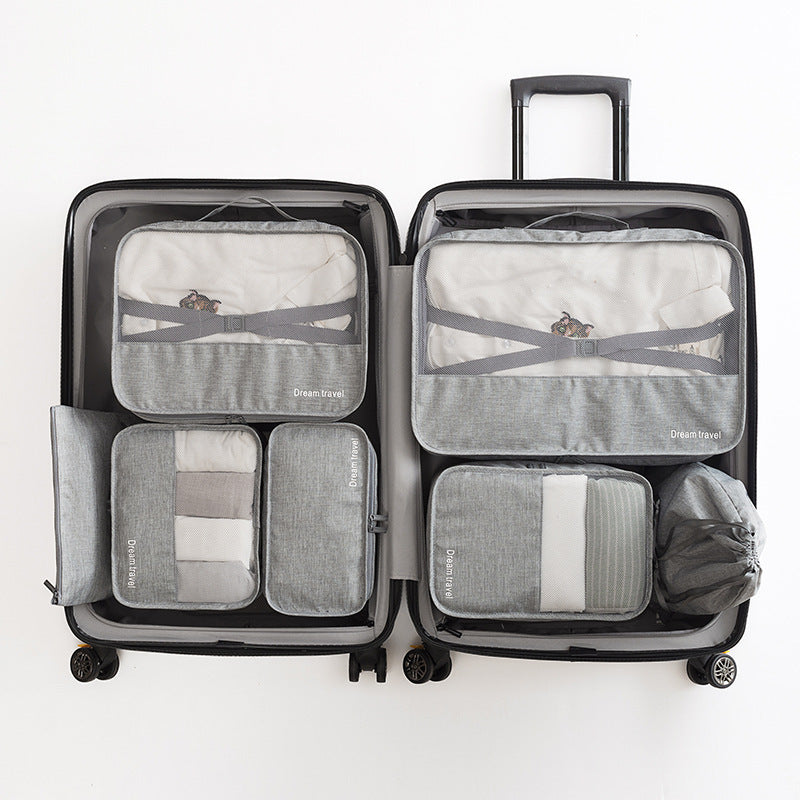 7-Piece Waterproof Travel Tote Bag Set – Lightweight Luggage Organizers