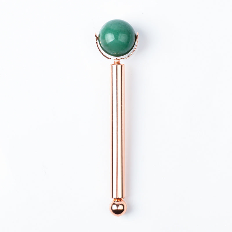 Rose Gold Facial Roller with Interchangeable Stone Heads