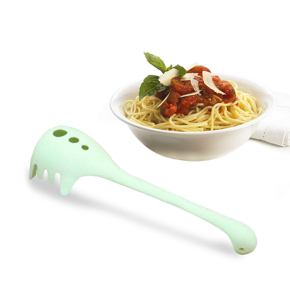 Green Multi-Functional Silicone Kitchen Utensil - Spoon and Tongs Combo