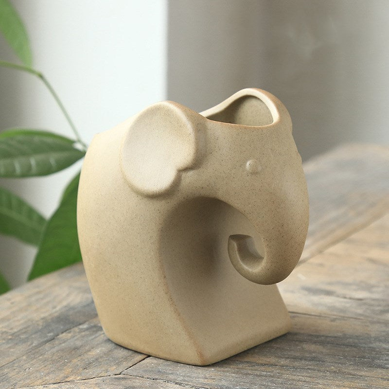 Eco-Friendly Elephant and Cat Succulent Planters