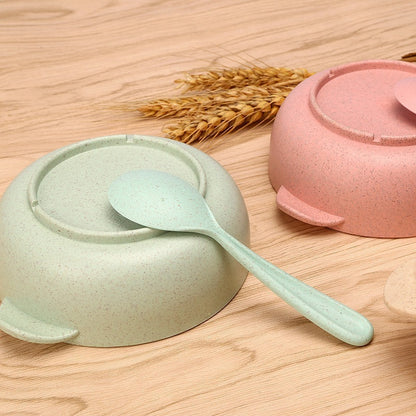 Eco-Friendly Biodegradable Rice Bowl and Spoon Set