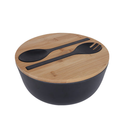 Eco-Friendly Bamboo Bowl Set with Lid and Utensils