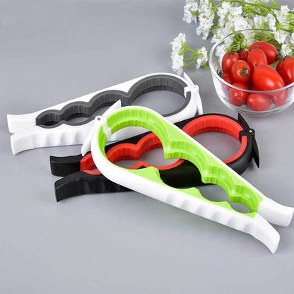Ergonomic Black & Red Kitchen Can Opener