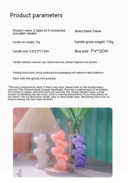 Heart Column Aromatherapy Candle (Pack of 3)