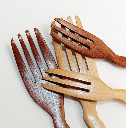 Eco-Friendly Wooden Long Handle Fruit Fork