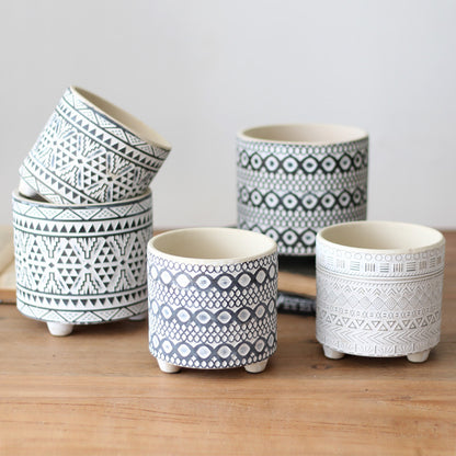 Eco-Friendly Ceramic Planters with Geometric Designs