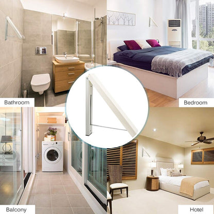 Space-Saving Folding Retractable Clothes Rack - Wall-Mounted, White