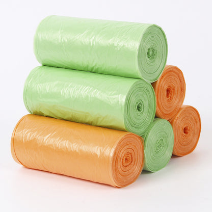 Eco-Friendly Biodegradable Trash Bags - Cornstarch-Based, Green & Orange