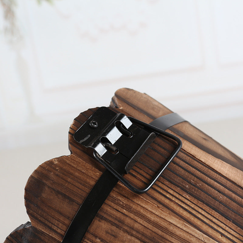 Carbonized Wooden Barrel Flowerpot - Eco-Friendly Planter