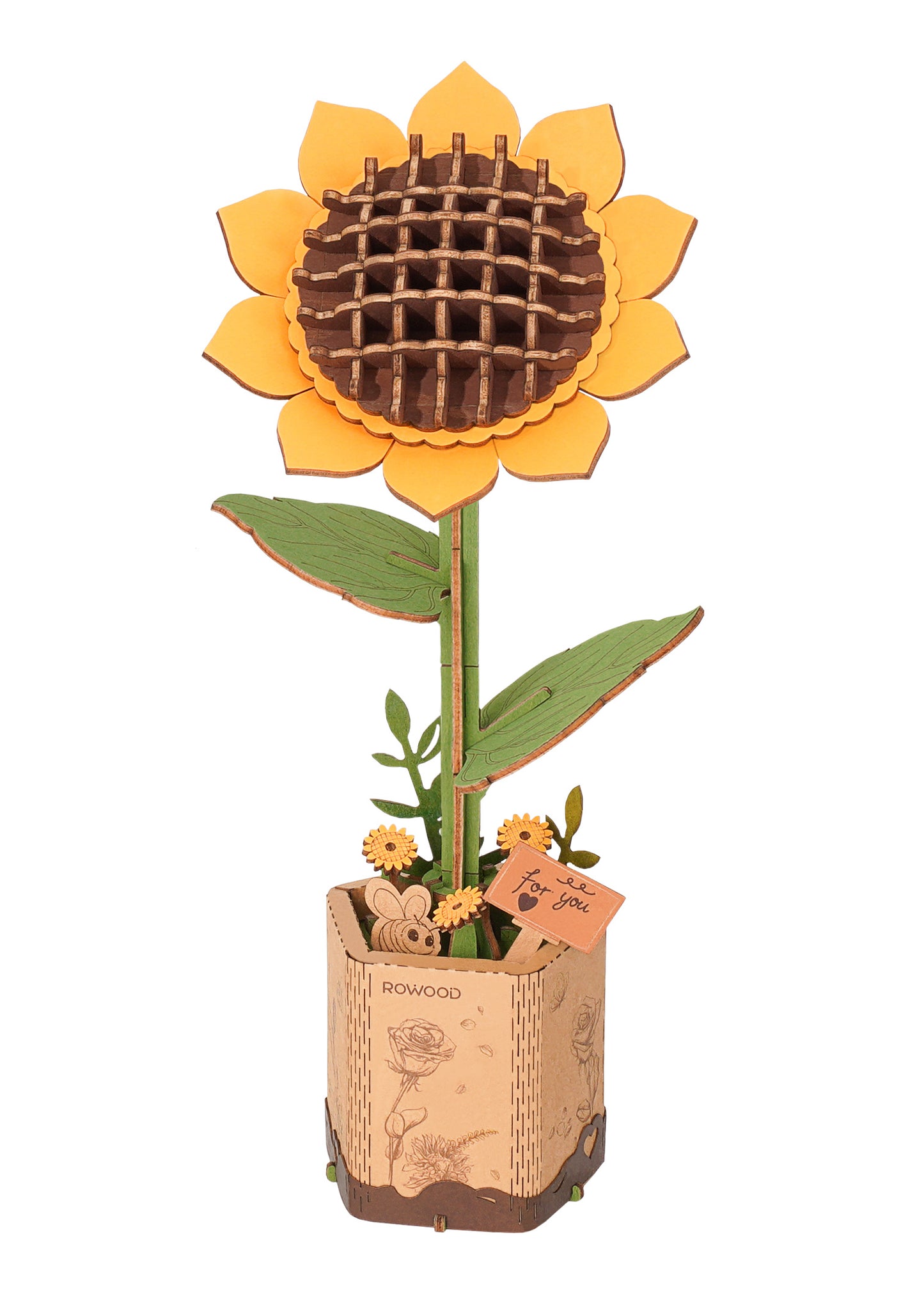 Eco-Friendly Wooden Flower Bouquet Puzzle Gift