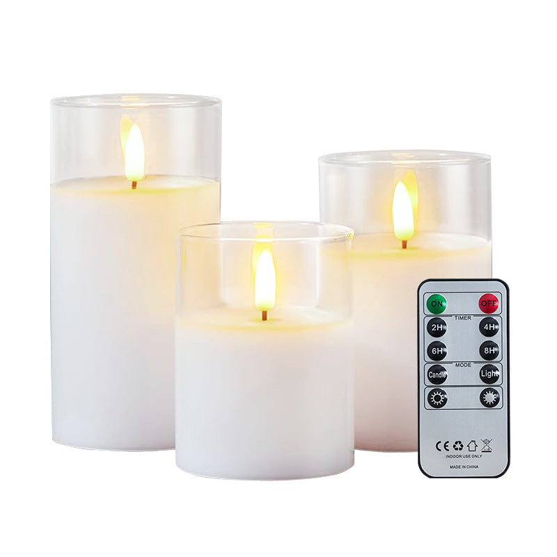 Rechargeable 3D Flame LED Candle (7.5 × 10 cm) – Realistic Glass Flame Effect