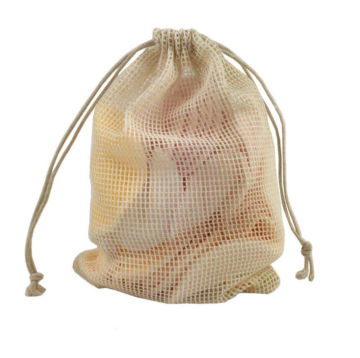 Natural Cotton Reusable Produce Bag with Drawstring
