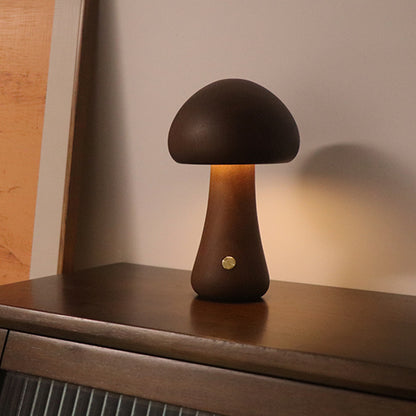 Eco-Friendly Wooden Mushroom Table Lamp