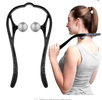 U-Shaped Neck and Shoulder Massager with Dual Handles and Roller Balls