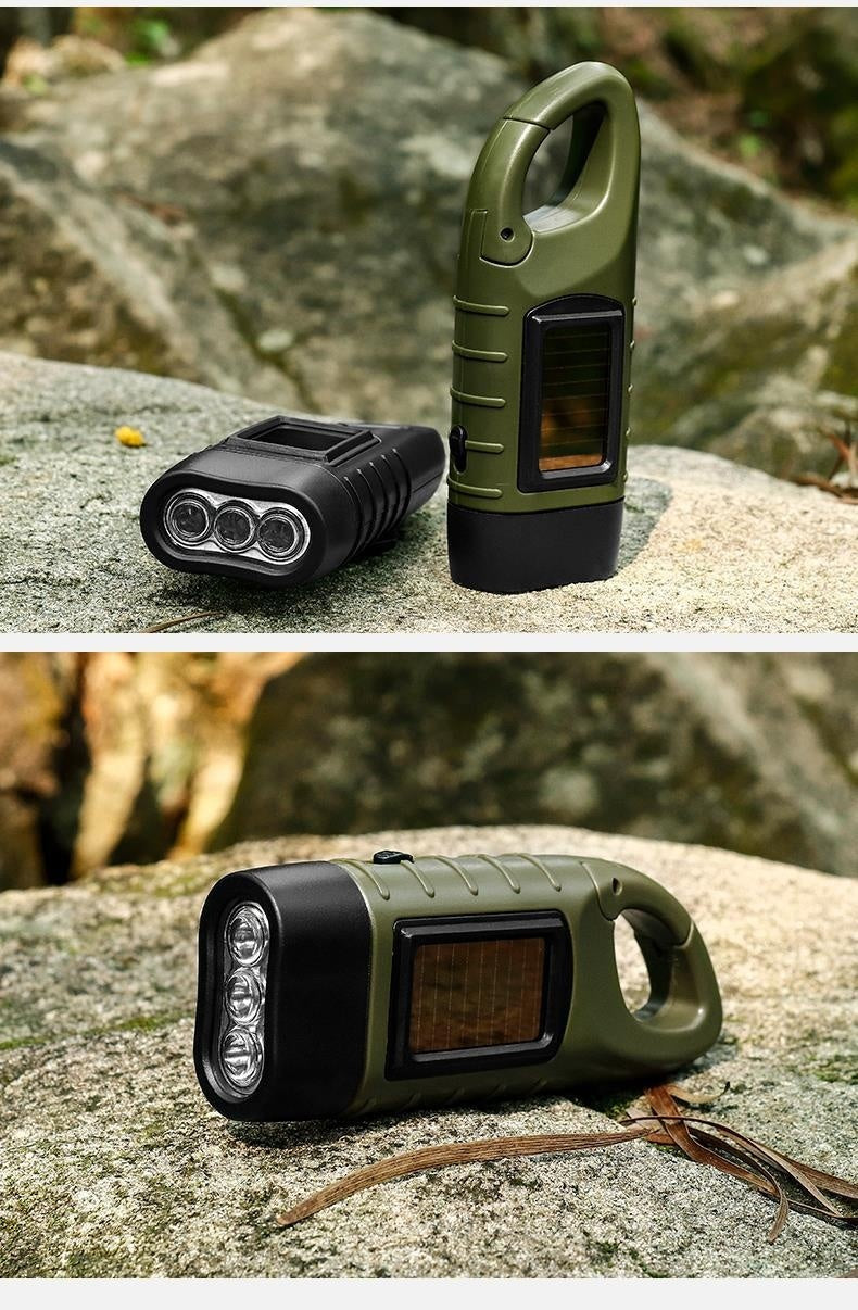 Solar Hand Crank Flashlight - Eco-Friendly Emergency Light