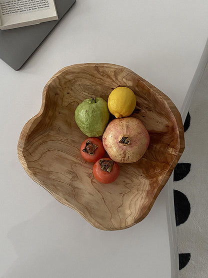 Eco-Friendly Large Capacity Wooden Snack & Fruit Bowl