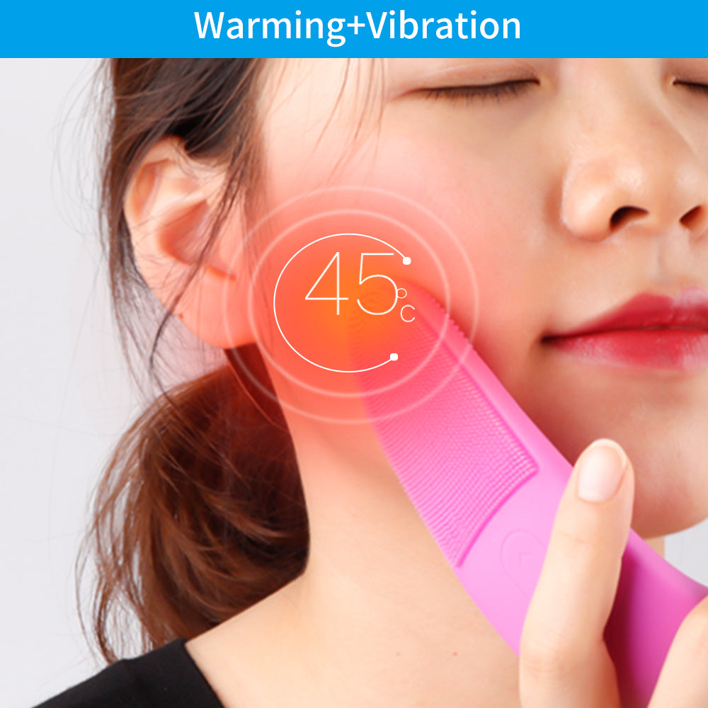 Eco-Friendly Electric Facial Cleansing Brush - Silicone Bristles, Rechargeable, Pink/Blue/Purple