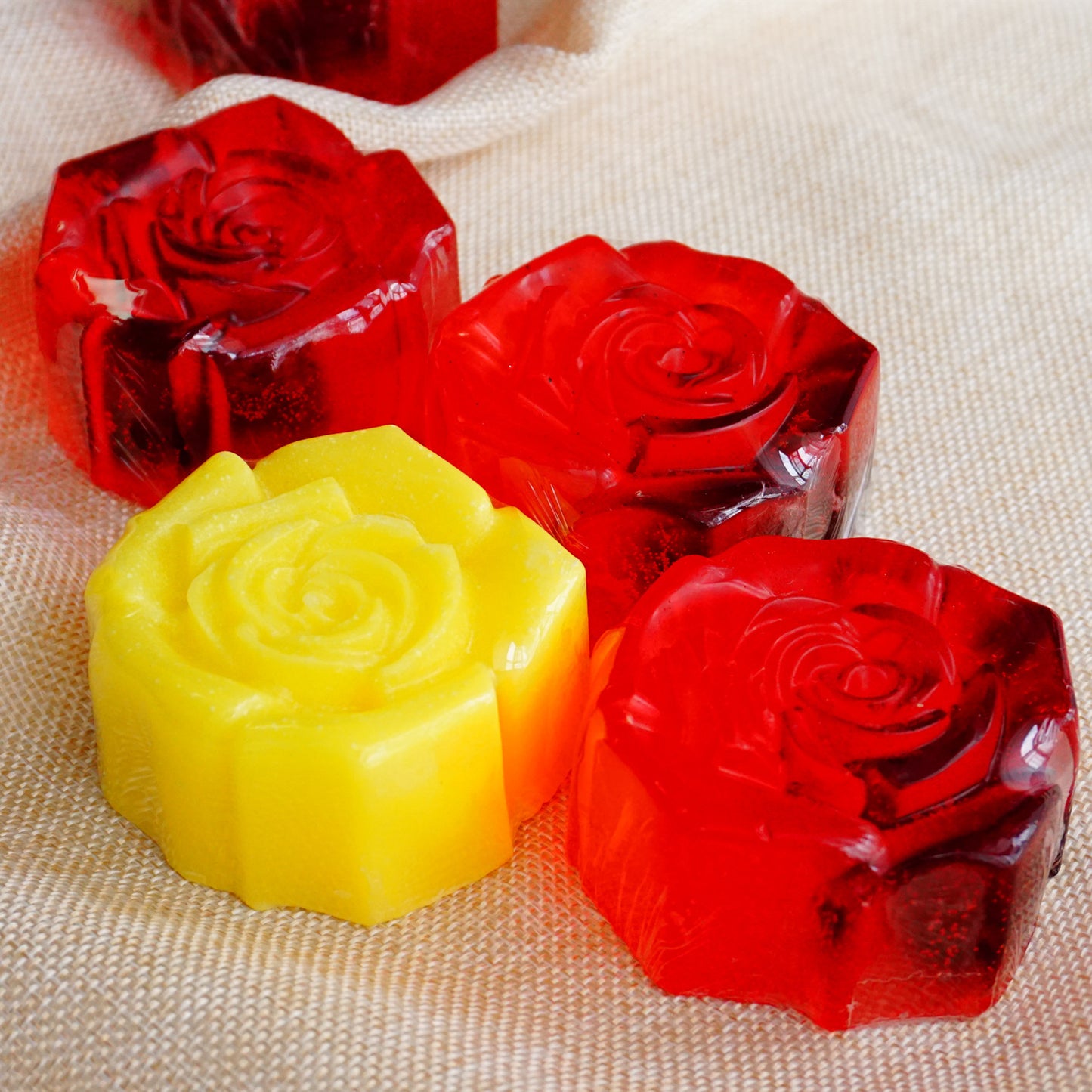 Luxurious Rose-Shaped Red Bar Soap - Eco-Friendly & Biodegradable
