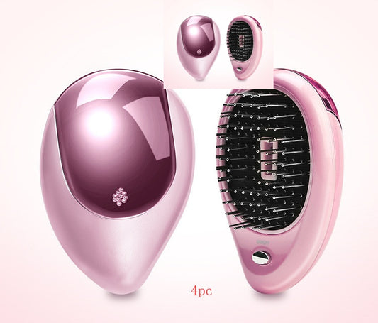 Teal Teardrop Hairbrush with Metal Bristles for Eco-Friendly Hair Care
