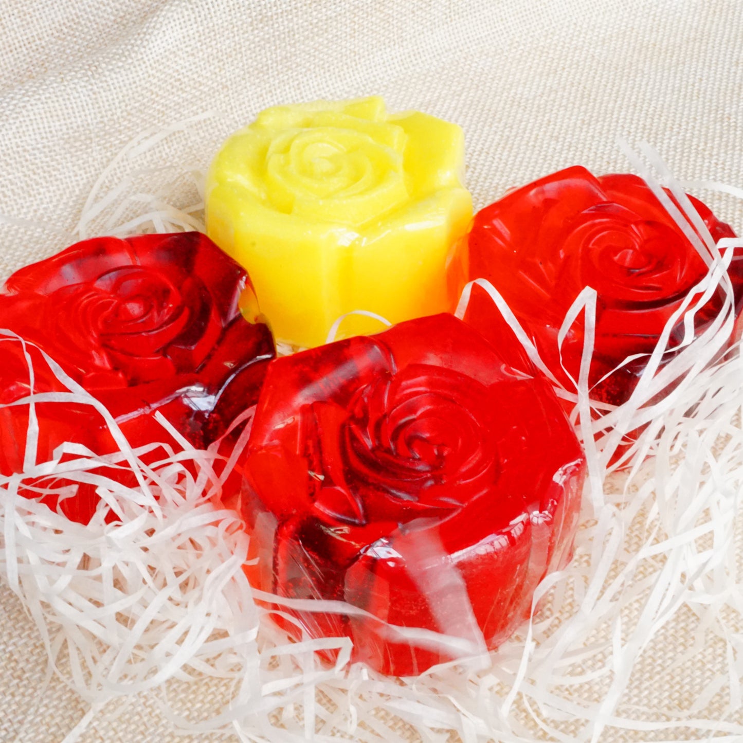 Luxurious Rose-Shaped Red Bar Soap - Eco-Friendly & Biodegradable