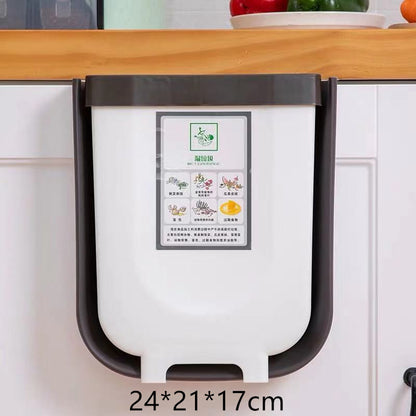 Collapsible Hanging Trash Bin for Kitchen Cabinets - Space-Saving & Eco-Friendly