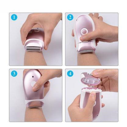 Eco-Friendly Rechargeable Electric Shaver for Women - Pink & White
