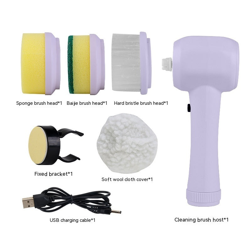 Rechargeable Multi-Use Electric Cleaning Brush Set with USB Charging