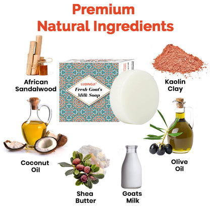 Natural Round Goat's Milk Soap Bar - Biodegradable & Plastic-Free