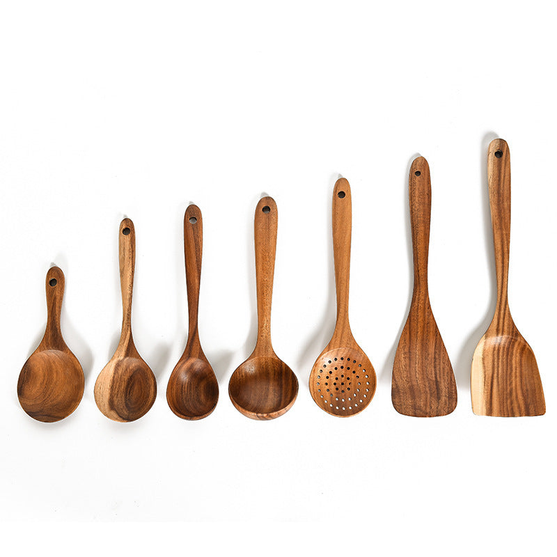 Eco-Friendly Wooden Kitchen Utensils Set - Sustainable & Durable