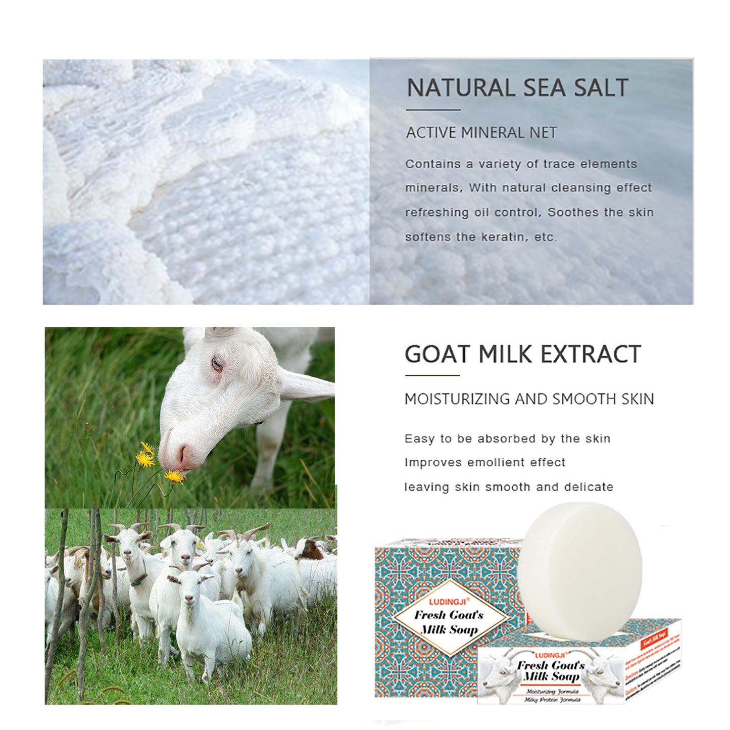Natural Round Goat's Milk Soap Bar - Biodegradable & Plastic-Free
