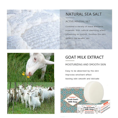 Natural Round Goat's Milk Soap Bar - Biodegradable & Plastic-Free