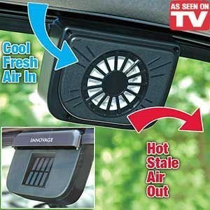 Solar-Powered Car Ventilation Fan on Car Window