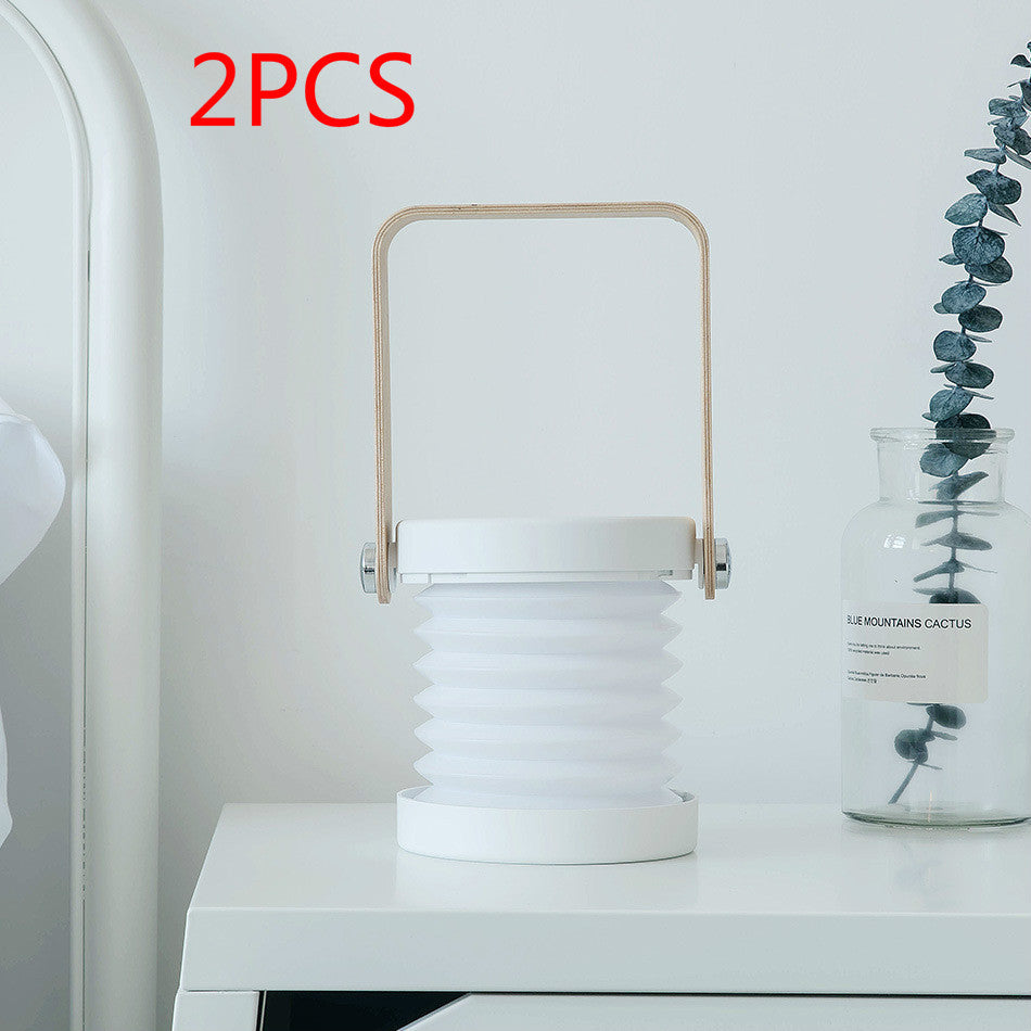 Eco-Friendly Portable Lantern with Wooden Accents