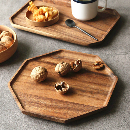 Eco-Friendly Octagonal Wooden Serving Tray