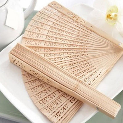 Natural Wood Folding Fan for Eco-Friendly Cooling