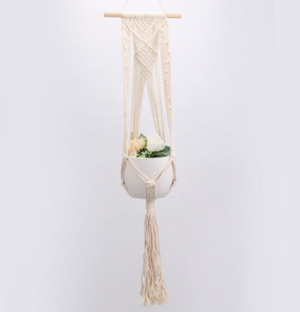 Eco-Friendly Macramé Plant Hangers - Natural Off-White Cotton