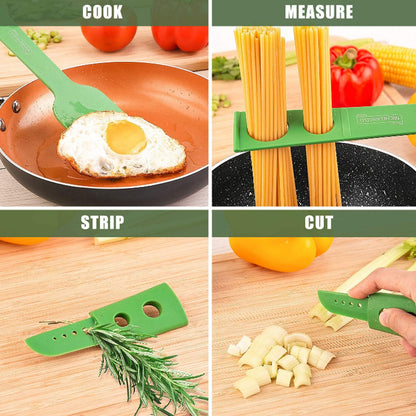 Green Multi-Functional Silicone Kitchen Utensil - Spoon and Tongs Combo