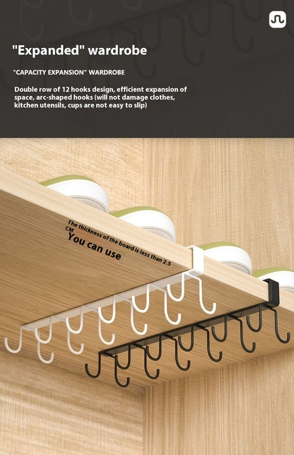 Kitchen Cabinet Hanging Iron Hook Organizer