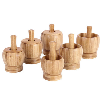 Eco-Friendly Bamboo Mortar and Pestle Set for Sustainable Living