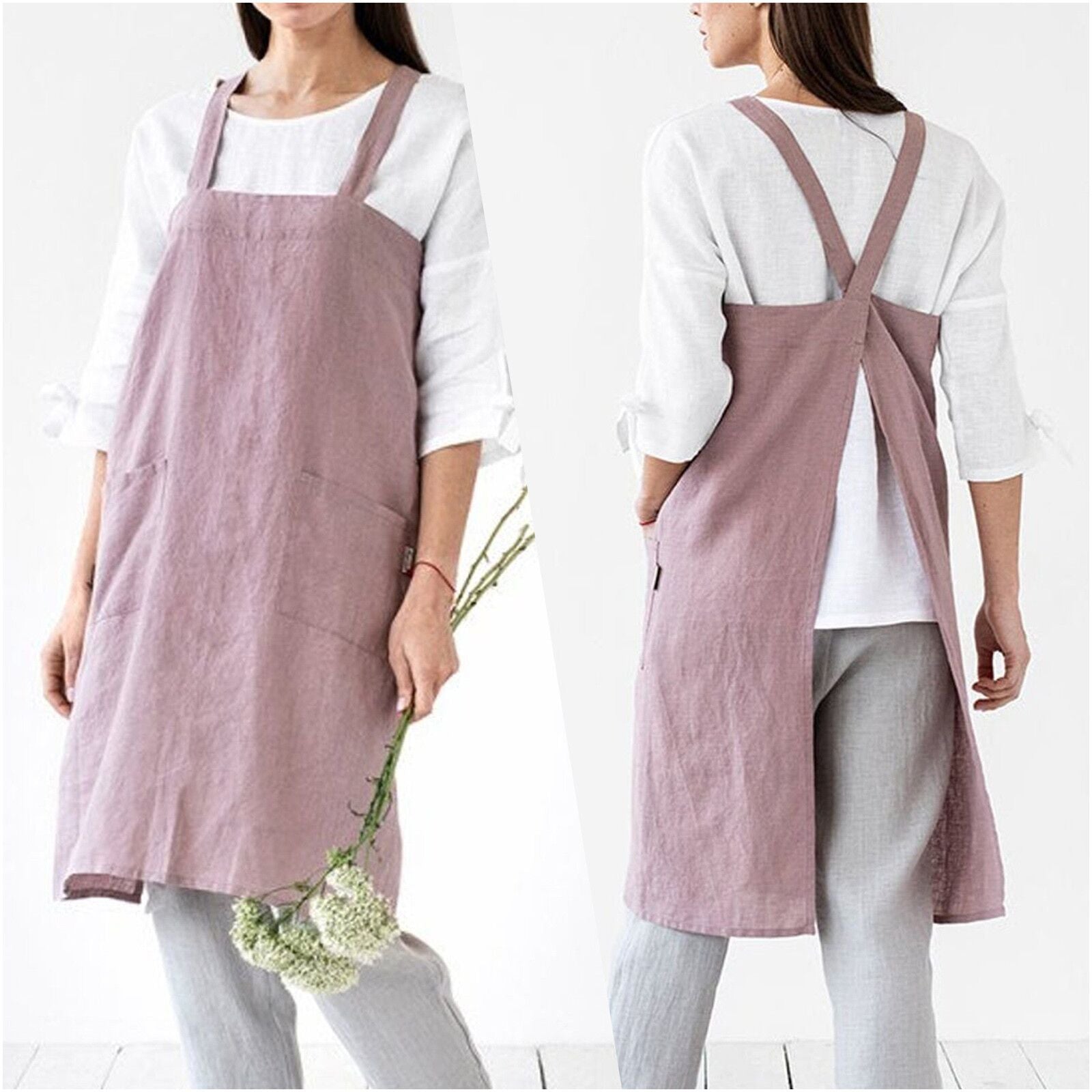 Eco-Chic Sustainable Apron with Shoulder Strap