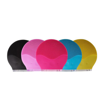 Eco-Friendly Silicone Facial Cleansing Brush in Black, Pink, Blue, Yellow