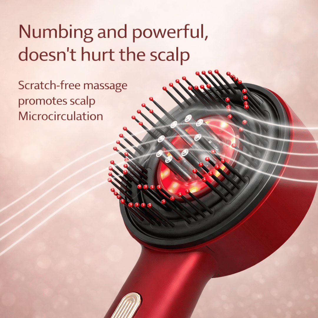 HairBella Blossom™ 3-in-1 Red Light Therapy Hair Brush