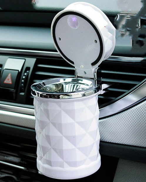 Solar-Powered Windproof Car Ashtray with LED Light
