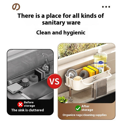 No-Drill Kitchen Sink Wall Storage Rack (Multifunctional Shelf)