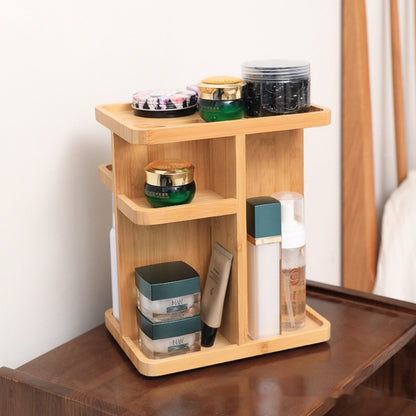 Bamboo Rotating Bathroom Organizer - Eco-Friendly Space Saver